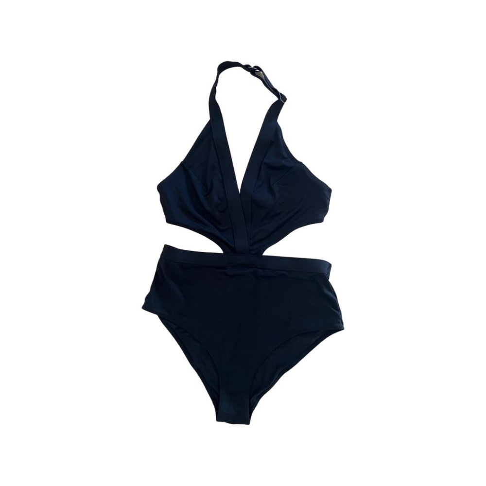 H&M One Piece Swim Suit with Buckle in Black size US 8